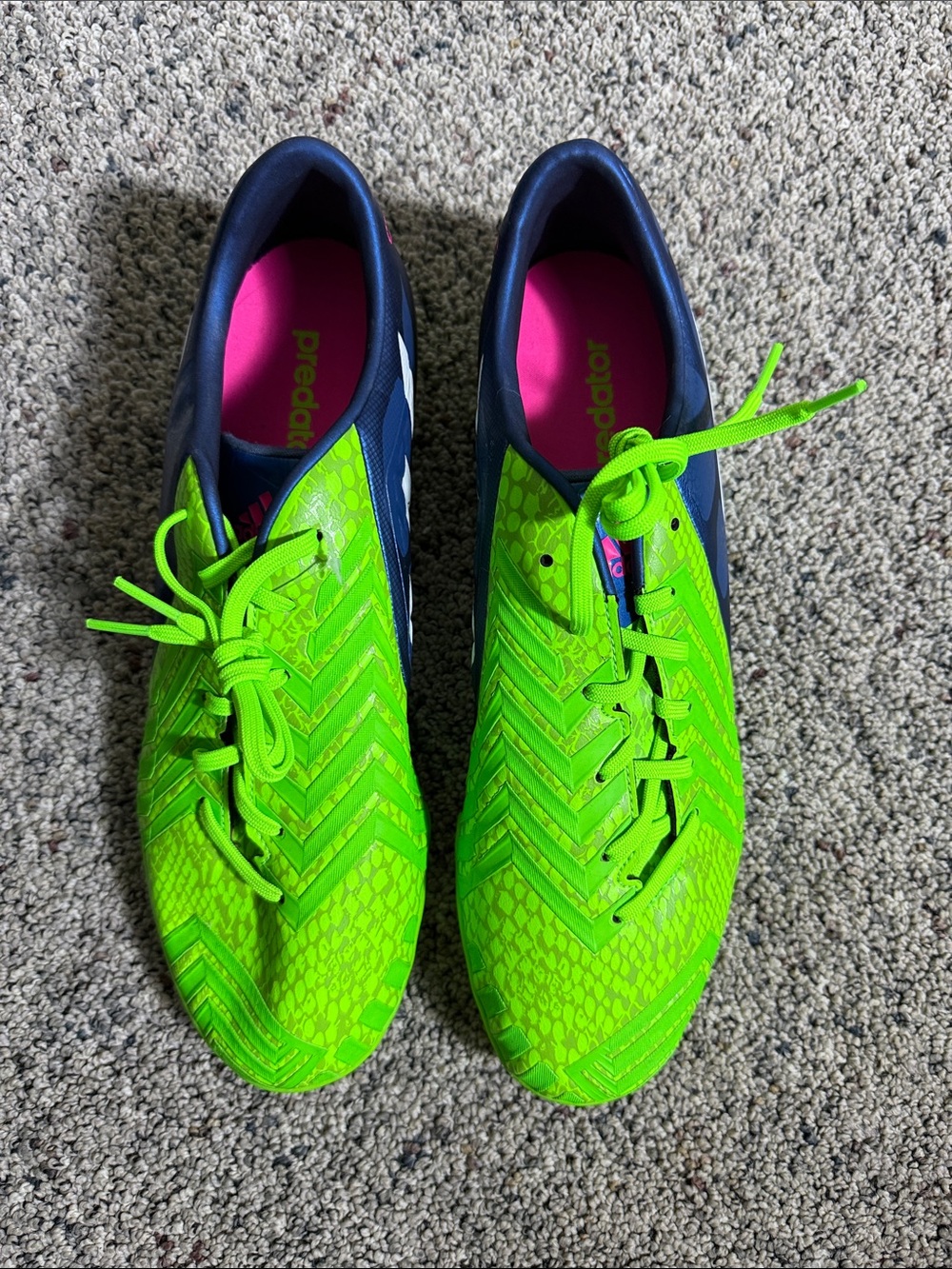Adidas Predator Instinct Neon Green & Navy Soccer Cleats Shoes Release 2014 11.5